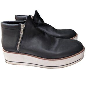 Silent D Black Leather Platform Bootie